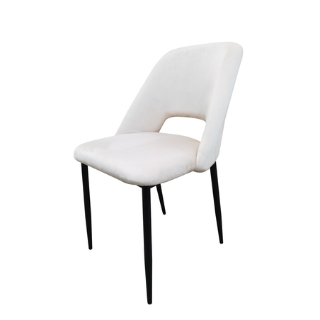 כיסא פינת אוכל איכותי מבד קטיפה רחיץ ודוחה כתמים דגם סטאר קרם