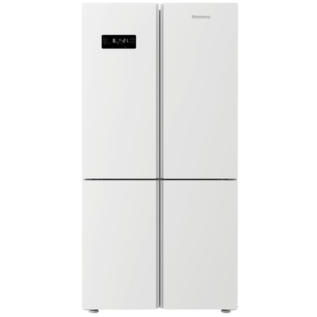 מקרר 4 דלתות Blomberg KQD162EGW כולל התקן שבת ומייצר קרח - גימור זכוכית לבנה