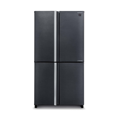 מקרר 4 דלתות מקפיא תחתון 525 ליטר נטו Sharp SJ-8570-SL עם התקן שבת מובנה - גימור נירוסטה מושחרת