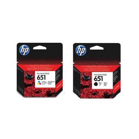 זוג ראשי דיו: שחור HP 651 + צבעוני HP 651