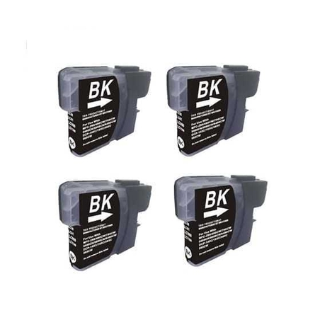 סט 4 ראשי דיו שחורים תואמים brother lc985