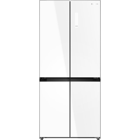 מקרר 4 דלתות מקפיא תחתון 502 ליטר נטו Electra EL5070GW קו אפס עם ארונות מטבח - גימור זכוכית לבנה