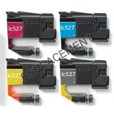 סט 4 ראשי דיו תואם brother lc527bk/c/m/y