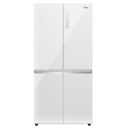 מקרר 4 דלתות האייר 504 ליטר עם יצרן קרח Haier HRF5800FWI - זכוכית לבנה