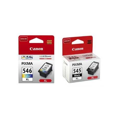 זוג ראשי דיו מקוריים: canon pg545xl שחור + canon cl546xl צבעוני