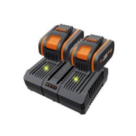 מטען 20V כפול +סוללות 2X4A
