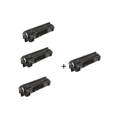 3 טונרים תואמים HP CB436A + טונר נוסף חינם
