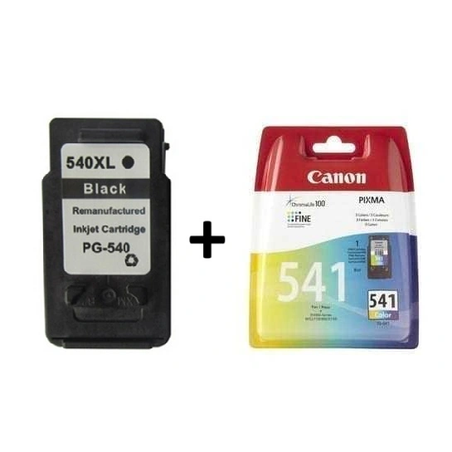 ראש דיו שחור תואם CANON PG540XL + ראש דיו צבעוני מקורי CANON CL541