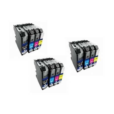 2 סטים ראשי דיו תואמים brother lc123 + סט תואם נוסף חינם