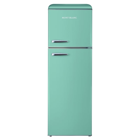 מקרר מקפיא עליון 295 ליטר נטו רטרו Mont Blanc MBR-390DF-PS - צבע ירוק פיסטוק