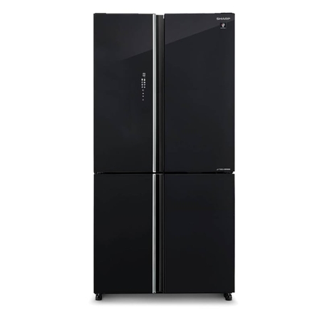 מקרר 4 דלתות מקפיא תחתון 572 ליטר נטו Sharp SJ-FFS89-BK - גימור זכוכית שחורה