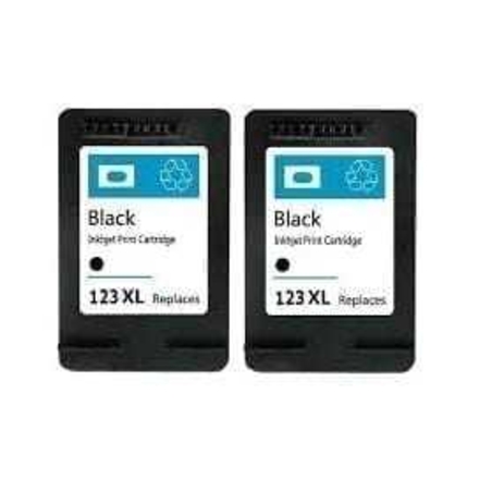 2 ראשי דיו שחורים hp 123xl תואמים ל hp officejet 3830