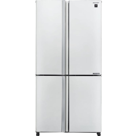 מקרר 4 דלתות מקפיא תחתון 525 ליטר נטו Sharp SJ-8570-WH עם התקן שבת מובנה - גימור לבן