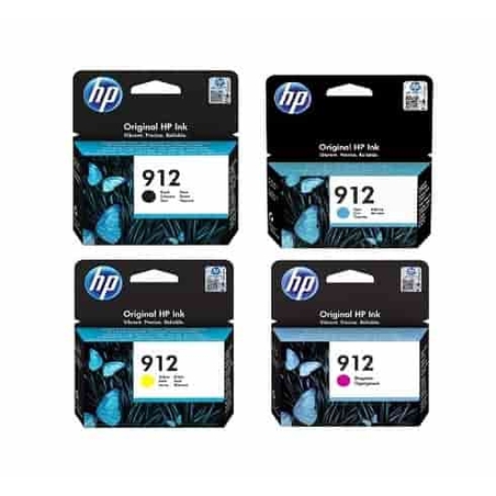 סט ראשי דיו מקוריים HP 912 BK/C/M/Y