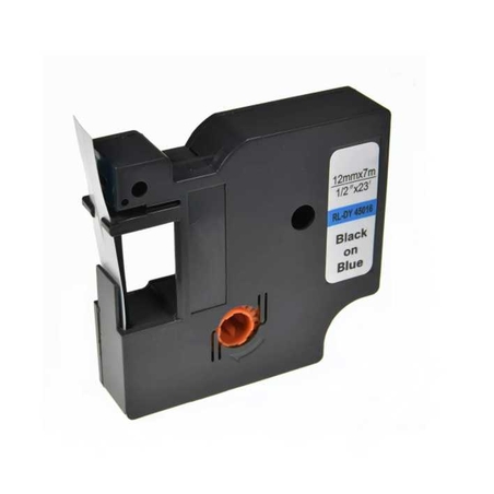 סרט תואם DYMO 45016 דימו 12מ”מ/ 7מ’ שחור על רקע כחול