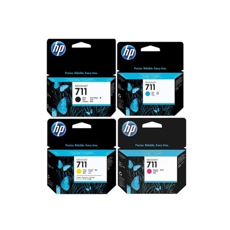 סט 4 מחסני דיו מקוריים ‎  HP 711XL CZ133A/CZ134A/CZ135A/CZ136A