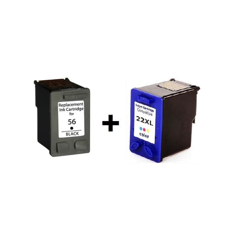 זוג ראשי דיו תואמים: HP 56 +  HP 22XL