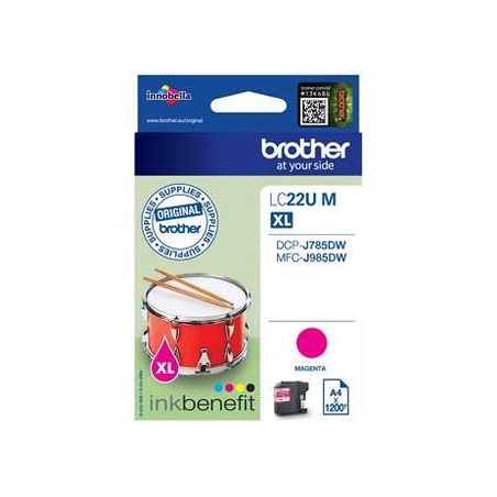 ראש דיו אדום מקורי brother lc22um xl