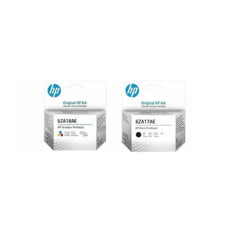 זוג ראשי הדפסה מקוריים: שחור HP 6ZA17AE + צבעוני HP 6ZA18AE