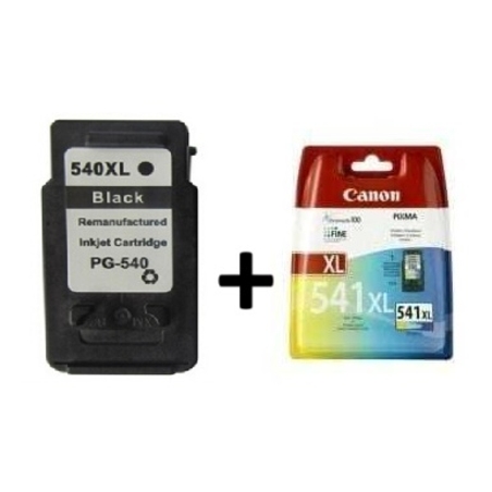 ראש דיו שחור תואם CANON PG540XL + ראש דיו צבעוני מקורי CANON CL541XL