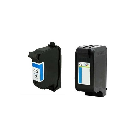 זוג ראשי דיו תואמים: HP 45 שחור + HP 78 צבעוני