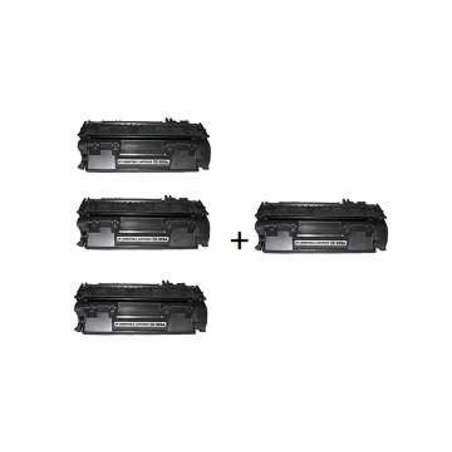 3 טונרים תואמים HP ce505x 05X + טונר נוסף חינם