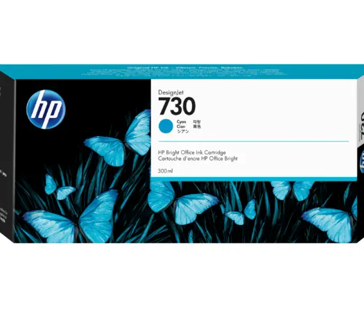 דיו מקורי HP 730 Cyan כחול 300 מ״ל – P2V68A