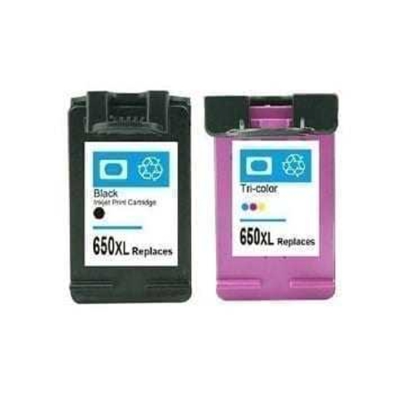 זוג ראשי דיו תואמים: HP 650XL שחור+ HP 650XL צבעוני