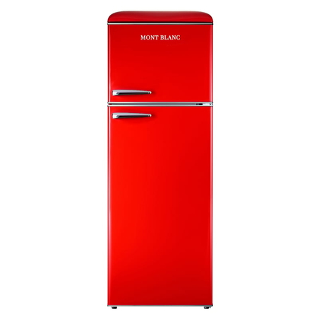 מקרר מקפיא עליון 340 ליטר נטו רטרו Mont Blanc MBR-440FF-RED - צבע אדום