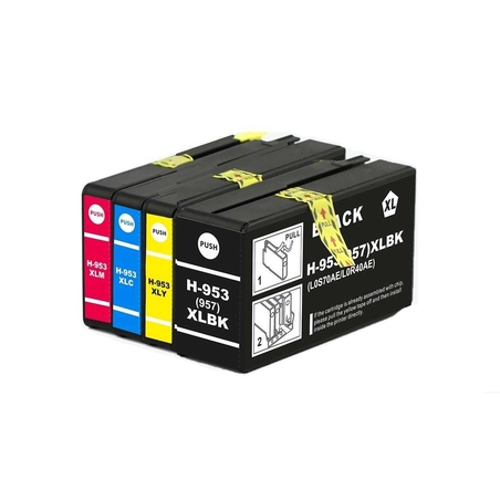 סט 4 ראשי דיו תואמים HP 953XL BK/C/M/Y – עדכני לגרסה האחרונה!