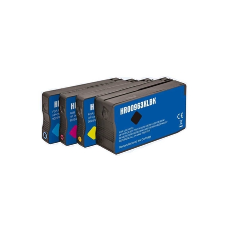 סט 4 ראשי דיו תואמים HP 963XL BK/C/Y/M