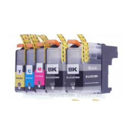 סט ראשי דיו תואם brother lc223 + ראש דיו שחור lc223bk נוסף