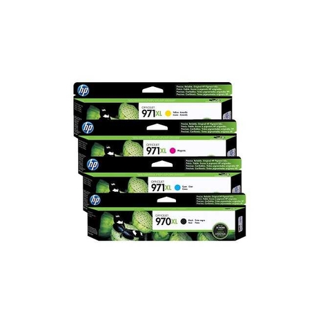 סט 4 ראשי דיו מקוריים HP 970XL BK + HP 971XL C/Y/M