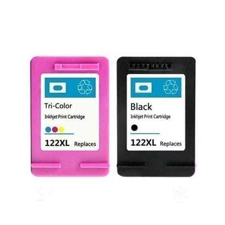 זוג ראשי דיו תואמים: שחורHP 122XL + צבעוני HP 122XL