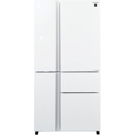 מקרר 5 דלתות 668 ליטר נטו Sharp SJ-FS920-WH - גימור זכוכית לבנה