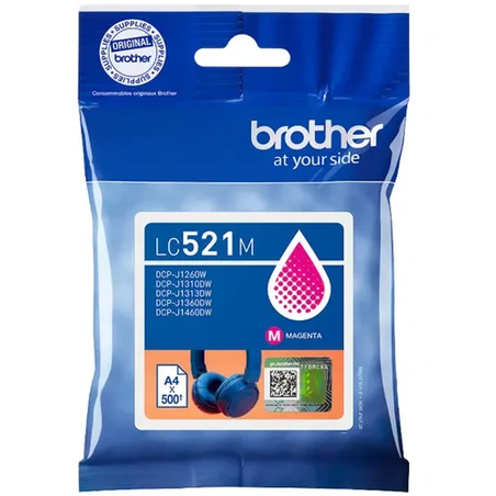 ראש דיו אדום מקורי brother lc521m