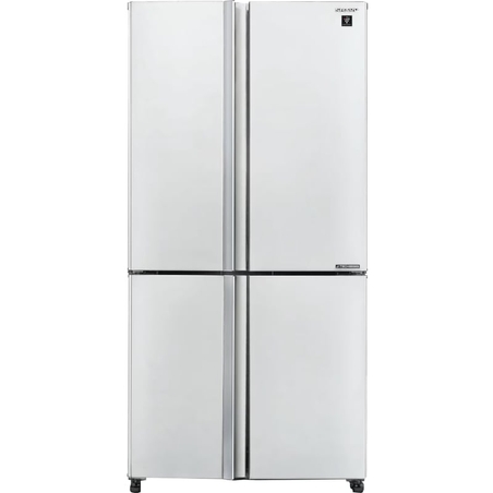 מקרר 4 דלתות מקפיא תחתון 611 ליטר נטו Sharp SJ-9270-W עם התקן שבת מובנה - גימור לבן