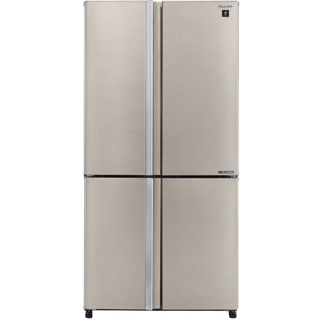 מקרר 4 דלתות מקפיא תחתון 611 ליטר נטו Sharp SJ-FERN87V-BS - גימור נירוסטה