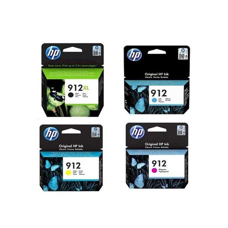 סט ראשי דיו מקורי: HP 912XL שחור + ראשי דיו hp 912c/m/y קטנים