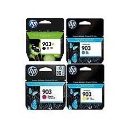 סט ראשי דיו מקורי: HP 903XL שחור + ראשי דיו hp 903c/m/y קטנים