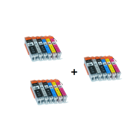 קנה 2 סטים pgi550+cli551 הכוללים 6 ראשי דיו + סט נוסף חינם.