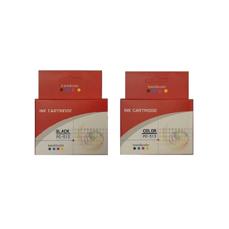 זוג ראשי דיו תואמים: שחור PG512 + צבעוני CL513