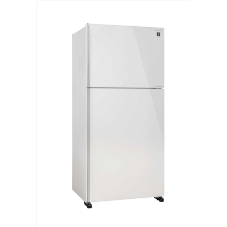 מקרר מקפיא עליון זכוכית לבנה דגם SHARP 4650 - התקן שבת מובנה - ראלקו יבואן רשמי