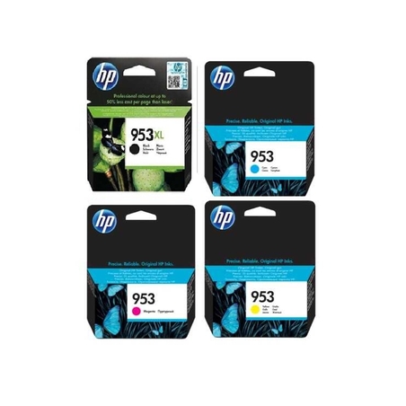 סט ראשי דיו מקורי: HP 953XL שחור + ראשי דיו hp 953c/m/y קטנים