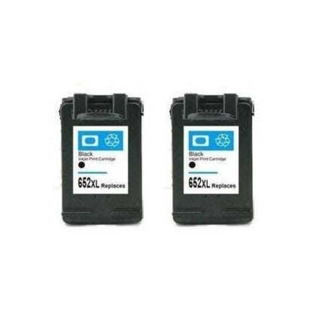 2 ראשי דיו שחורים תואמים HP 652XL