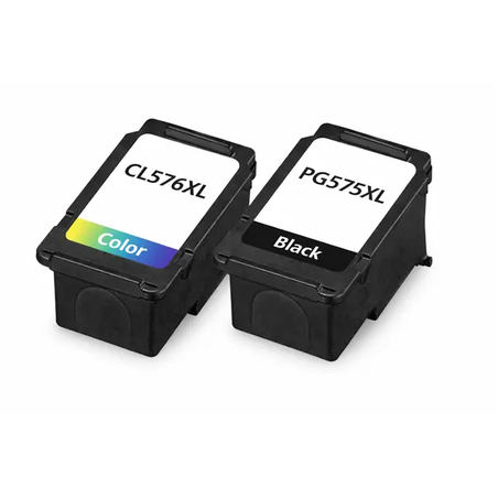 זוג ראשי דיו תואמים:  שחור canon pg575XL + צבעוני canon cl576XL
