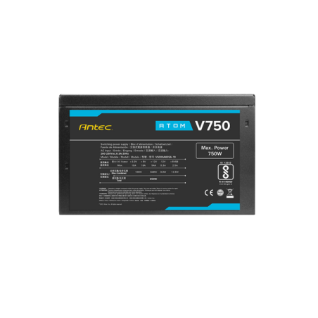 ספק כוח ANTEC ATOM V750 Active PFC 120MM silent fan non-mudular