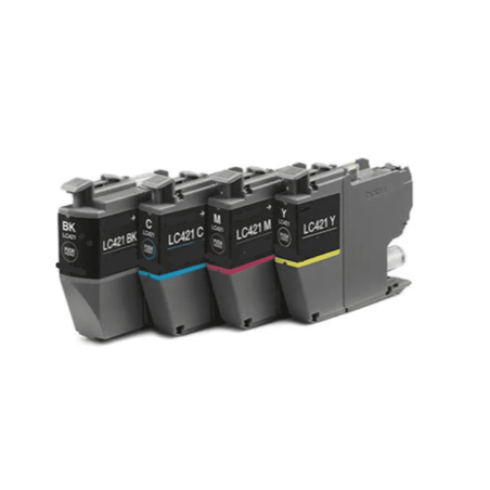 סט 4 ראשי דיו תואמים brother lc421 bk/c/y/m