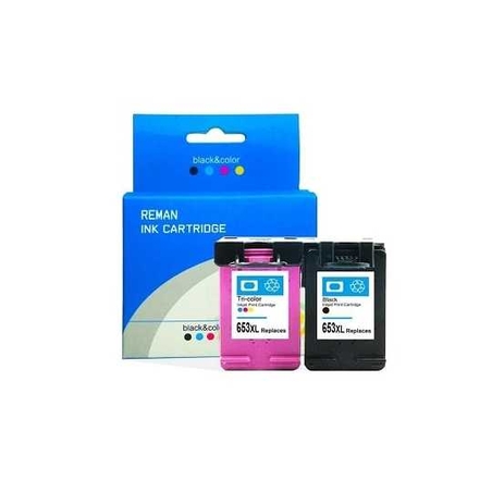 זוג ראשי דיו תואמים: HP 653xl שחור + HP 653xl צבעוני