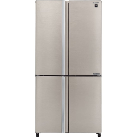 מקרר 4 דלתות מקפיא תחתון 572 ליטר נטו Sharp SJ-8950 עם התקן שבת מובנה - גימור נירוסטה